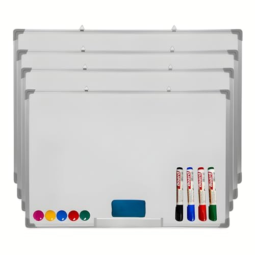 FROOBY Magnetic Whiteboard Wall Mounted Whiteboard Dry Erase whiteboard 50-90x35-60cm Dry Wipe Notice Board Pen use Home School Erase Board Silver Aluminium Framed Lacquered Steel Surface (90x60cm)