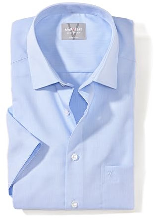 Marvelis Herren Businesshemd Kurzarm Non-Iron Comfort Fit,Chambray,New Kent,bleu 11,44