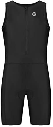 Rogelli Florida Triathlonanzug | Race-Passform | Dynaflex-Gewebe | Für Triathlon Wettkämpfe | DREI Rückentaschen, Schwarz (Black)