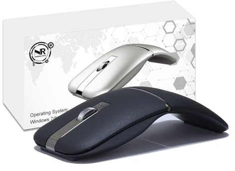 Foldable Arc Wireless Mouse Silent Click Bluetooth 5.3 and 2.4GHz