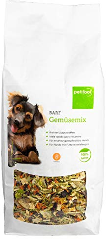 petifool Barf Mélange de légumes pour Chiens 900 g – Flocons de légumes comme complément Alimentaire Barf – Produit Naturel sans additifs artificiels – Nourriture pour Chien sans Gluten et sans
