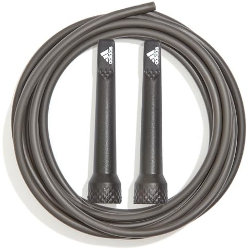 Adidas Springseil Essential - Sprungseil verstellbar bis 280 cm Länge - höhere Geschwindigkeit durch PP-Gummierung - ideal zum Seilspringen für Erwachsene und Kinder