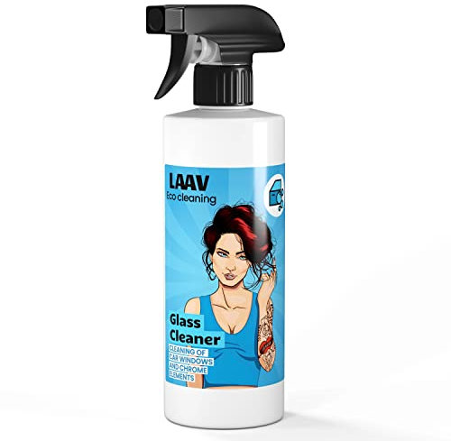 LAAV Nettoyant pour Vitres de Voiture Glass Cleaner (500 ML) I Nettoyant Vitre Voiture I Nettoyeur Voiture I Préparation pour Le Nettoyage et la Protection des Surfaces Vitrées et Chromées