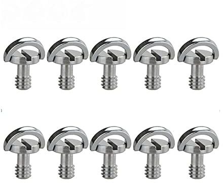 Namvo 10 tornillos de rosca de 1/4 pulgadas para cámara, tornillo de sujeción rápida, rosca para trípode, tornillo de fijación con anillo en D