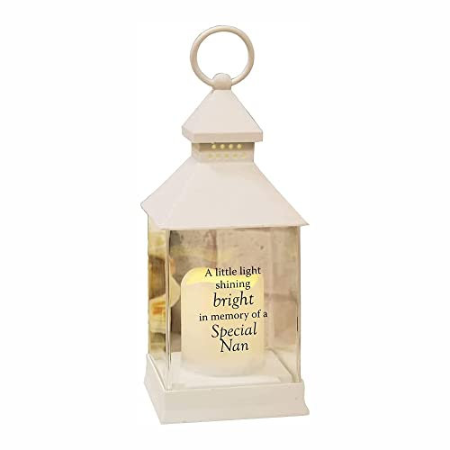 PHG Fancy Decorative Memorial Lantern with Candle | Classic Sympathy Gift for Loved Ones | Stylish Memorial Vase | Grave Decorator (Nan)
