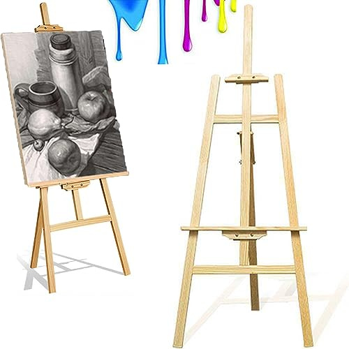 Chevalet en bois 150 cm pour peinture d'art et publicité extérieure, support sur toile, chevalet à trois pieds, réglable pour mariage, événements, peinture d'art, exposition, publicité extérieure