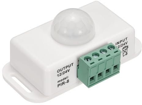 zalati Détecteur de mouvement PIR 12V/24V Infrarouge LED Variateur Interrupteur Fonction de Mouvement Contrôleur Automatique pour Bandes LED Lumières - Blanc