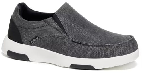 OrthoComfoot Men's Orthopedic Breathable Boat Shoes, Soft Supportive Sneakers for Flat Feet/High Arch, Flat Feet Orthotic Loafers for Shock Absorber Black Size 14