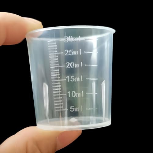 30 ml di plastica liquida misurino – Mini bicchieri trasparenti da cucina medicinali trasparenti bicchieri graduati per cottura cottura casa laboratorio strumento di misurazione