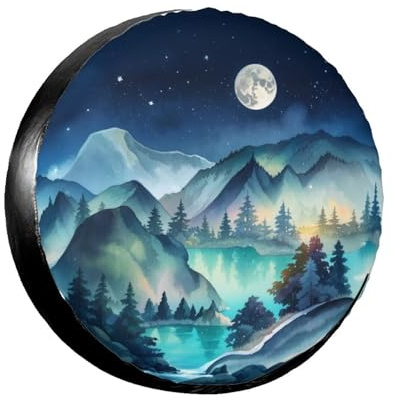 Mountains Natural Scenery Spare Tire Cover Wheel Protector Weatherproof Wheel Cover Universal Decorative Accessories for Camper RV SUV Travel Trailer 15 Inch