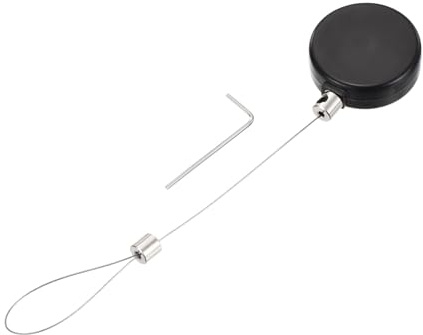 QUARKZMAN Blocco Cavo Retrattile da 1,8 ft con Chiusura a Leva Blocco di Sicurezza con Cordino Regolabile Antifurto per Laptop, TV, 200g, Nero