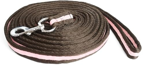Longhina per cavalli, ideale per lavoro a terra, ginnastica, lunghezza 8 m (marrone rosa)