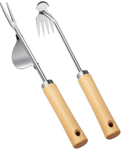 BOOLOOEN Strumento di Erbacce a Mano, Strumento erbaccia in Acciaio Inossidabile 2 Pezzi per Giardino e Fattoria, Strumento di diserbo per Giardinaggio, diserbare da Giardino