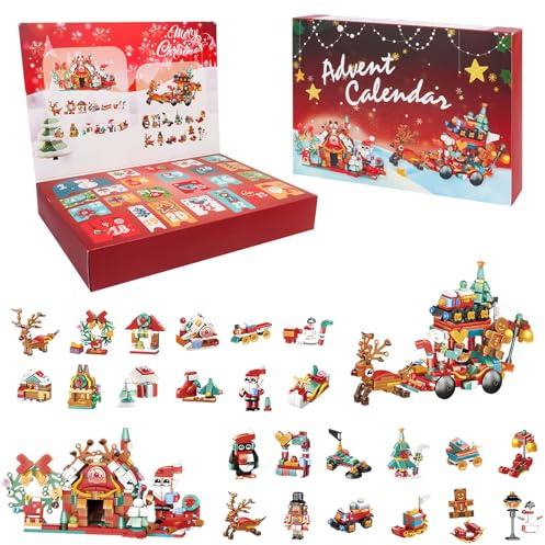 Zaewry Christmas Advent Calendar Building Set 2025, Christmas Countdown 24 Collectible Surprises, Mini Building Blocks Advent Calendar Gift for Adult