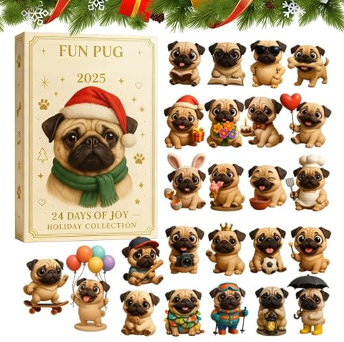 Pruojhw Nedräkningskalender adventskalender - dekorativa 2D-djur hänge för | Adventskalender ornament | för entré vardagsrum sovrum öppen spis skåp