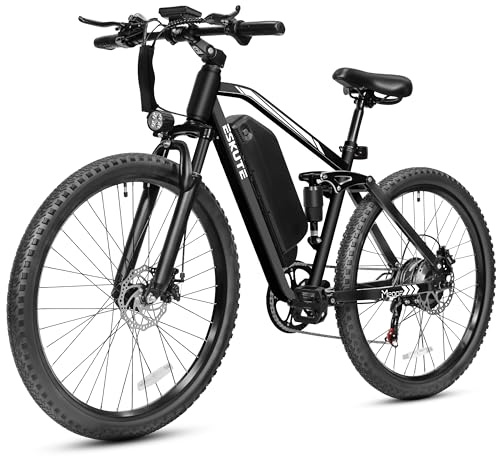 ESKUTE M200F Electric Bike for Adults – 27.5 inch Tire Mountain E-Bike, 1500W Peak Brushless Motor 31MPH, 48V 20.8Ah Removable Battery, Up to 80 Miles, Step Over Commuter E-MTB, Full Suspensions