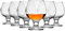 LAV Misket Brandy Glasses - 390ml - Clear - Pack of 6 - Cognac Port Wine Whisky Gin Balloon Drinking Snifter Tumbler Set