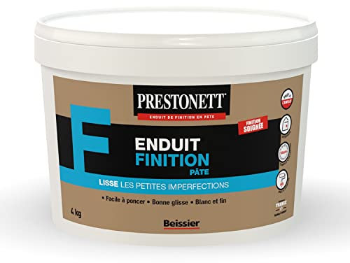 Enduit de Lissage Finition PRESTONETT F en Pâte en Pot 4 KG pour Intérieur