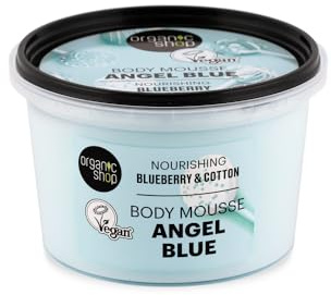 Organic Shop Body Mousse Angel Blue Nourishing Blueberry & Cotton, 250 ml