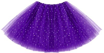 Yolev Purple Tutu Skirts for Women - Tulle Skirts with Sequin Stars