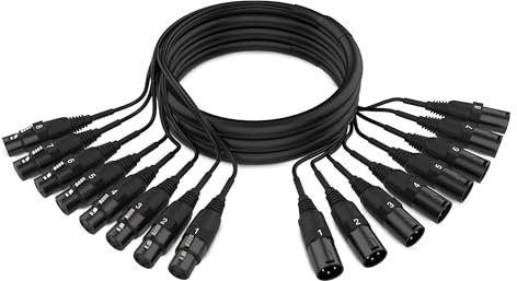 Audibax Cable MC - XLR8 – 3M Multicore 8 XLR Macho 8 XLR Hembra