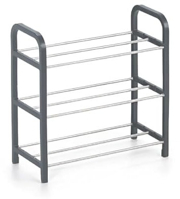 PARENCE.- 3-stöckiges Schuhregal - Robustes Metall und Elegantes Design - einfach zu montierender Schuhschrank - 40x19x44cm
