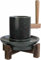 Handmade Natural Granite Stone Mill, Small Matcha Tea Powder Grinding Machine, Wooden Frame+Solid Wood Handle, for Grinding Wet and Dry Grains