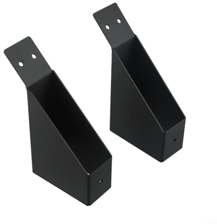 Gdfnmogo Pergola Angle Brackets 45 Degree Heavy Duty Iron Support Connectors for 2x4 Wood Posts DIY Gazebo Garage Tree House Terrace Lawn Log Cabin Courtyard Black(2PCS)