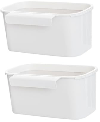 SMASOLO Pattumiera Sospesa per Cucina in Pp, Contenitore Rifiuti da Armadietto, Organizzatore Multiuso Piccolo, Facile da Pulire, per Casa e Dormitorio, Set da 2 Pezzi Bianco
