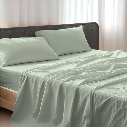 Giovanni Dolcinotti | Set Lenzuola Letto Matrimoniale 4 pz, Microfibra, Bamboo, Modello Detroit - Lenzuolo con Angoli, Lenzuolo sopra e 2 Federe 50x80 cm