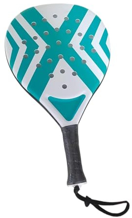 Padel Racket Professional Fiber Beach Tennis Racket with Mesh Bag Beach Paddle Tennis Racquets for Men & Women Light & Durable Single Bat for Teenagers Beginners Adults, Green White stripes