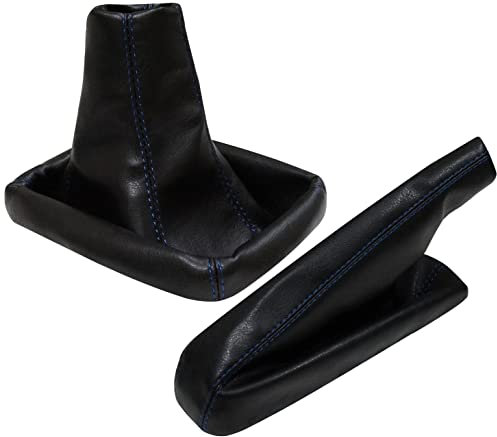 AERZETIX - Soufflet Levier de Vitesse Frein à Main Coutures Bleues