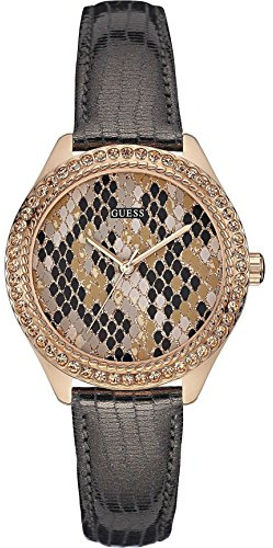 Guess Damen-Armbanduhr Analog Quarz Leder W0626L2