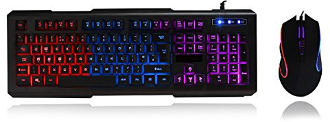 CiT Avenger Illuminated USB Keyboard and Mouse (Black)