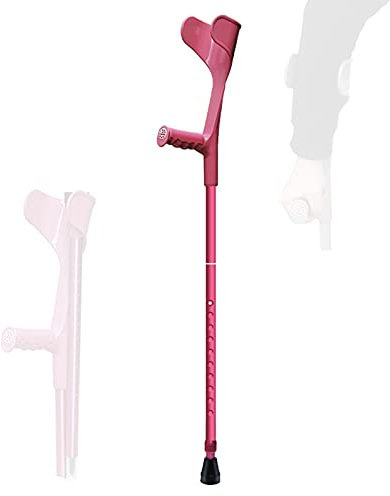 YXW Unterarmstützen-Gehstützen mit anatomischem Griff, tragbare klappbare Ellenbogen-Krücken für Senioren und ältere Menschen, Aluminium-Gehstöcke, 100 kg tragend, Blau/Rosa/Schwarz, Pink