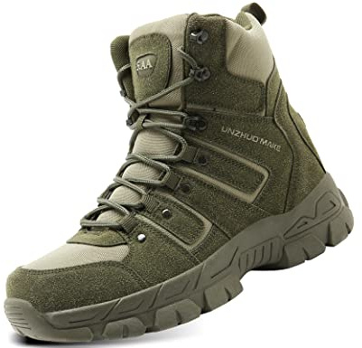 5.AA B2122 Bottines de Chasse pour Homme, Hautes à Lacets, Militaires, randonnée,Les explorations dans la Jungle,Désert Sécurité Militaire Chaussure Bottes Militaire avec Fermeture Latérale