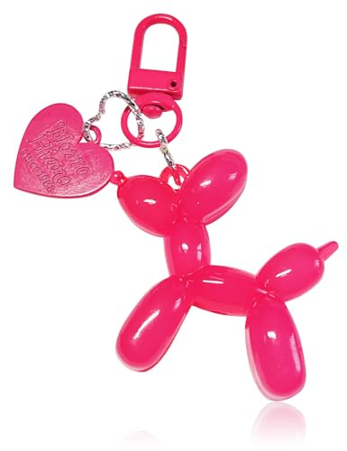 LAEKOU Jelly Balloon Dog Keychain for Women, Cute Bag Charms Key Chain