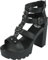 Rock Rebel by EMP Damen Schwarze High Heels mit Nieten und Ringen EU41