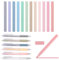 iCovalescent 18 Textmarker Pastell Set, Highlighter Pen Marker Pastell Assorted Farben, 12 Stifte Aesthetic No-Bleed Bible Highlighter und 6 Fineliner-Stiften für Journal, Büro, Schulbedarf