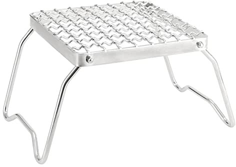 CVZJ Parrillas plegables de acero inoxidable, parrillas para pícnics, estufa, fogata, parrillas de camping con patas plegables