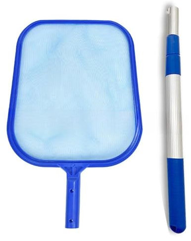 Retino per la pulizia della piscina, con asta estensibile da 43,2 cm a 101,2 cm, piccola rete per piscine da laghetto per la pulizia di vasche idromassaggio