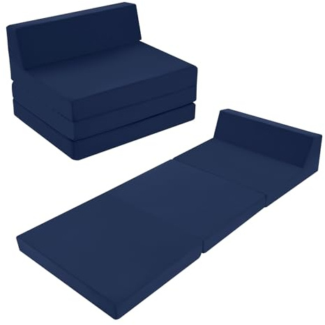 MeMoreCool Folding Floor Mattress Single, 195x90cm, Navy Blue