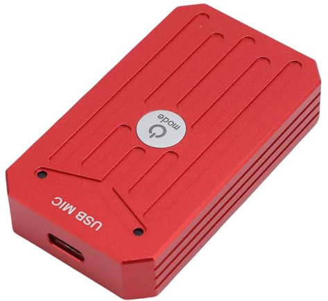 Goshyda USB -Mikrofon för Dator, Kompakt och Magnetisk Mikrofon med AI -brusreducering för Inspelning, Live Streaming, Möte, Kompatibel med Vinster & OSX (Kinesisk röd)