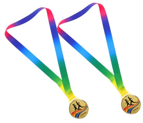 JOINPAYA 2 Médailles de Récompense en Alliage de Zinc pour Compétitions D'athlétisme, Légères et Portables avec Ruban à Porter Autour du Cou, pour Courses et Événements Sportifs