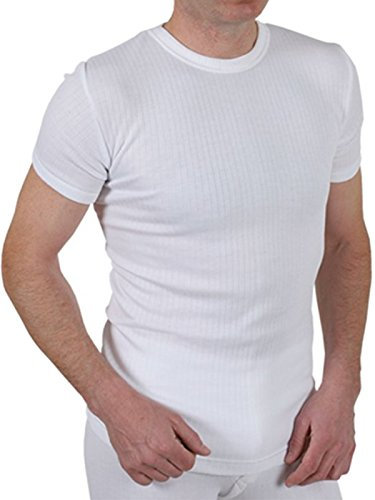 Mens Quality Thermal Short Sleeve Top/T-Shirt/Underwear - Available in White/Blue/Charcoal and in Sizes Small/Medium/Large/X Large/XX Large (Large - to Fit Chest 41-43 (104-109 cms), White)