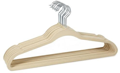 Simplify 10 Super Slim Velvet Huggable Hangers in Ivory