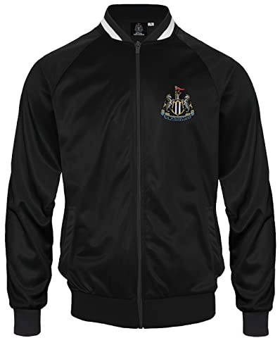 Newcastle United FC Official Football Mens Retro Track Top Jacket Large