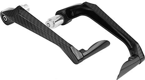 Motorcykel bromskoppling spak skydd – 1 par kolfiber motorcykelbromskopplingsspakar, skyddar styret, vänster höger koppling bromshandtag (färg: svart)