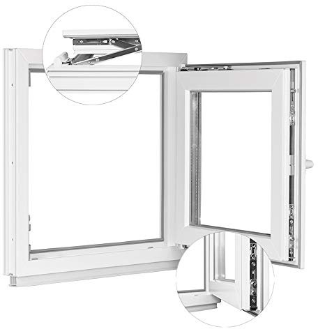 Fenêtre de cave en plastique - Double vitrage - L x H : 120 x 40 cm DIN droite - Verre isolant - Largeur : 120 cm - Blanc - Inclinaison pivotante - Qualité supérieure