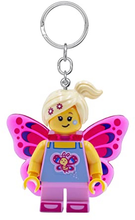 LEGO Iconic Keychain Light - Butterfly Girl - 2 Inch Tall Figure (KE171H), Pink, S